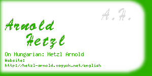 arnold hetzl business card